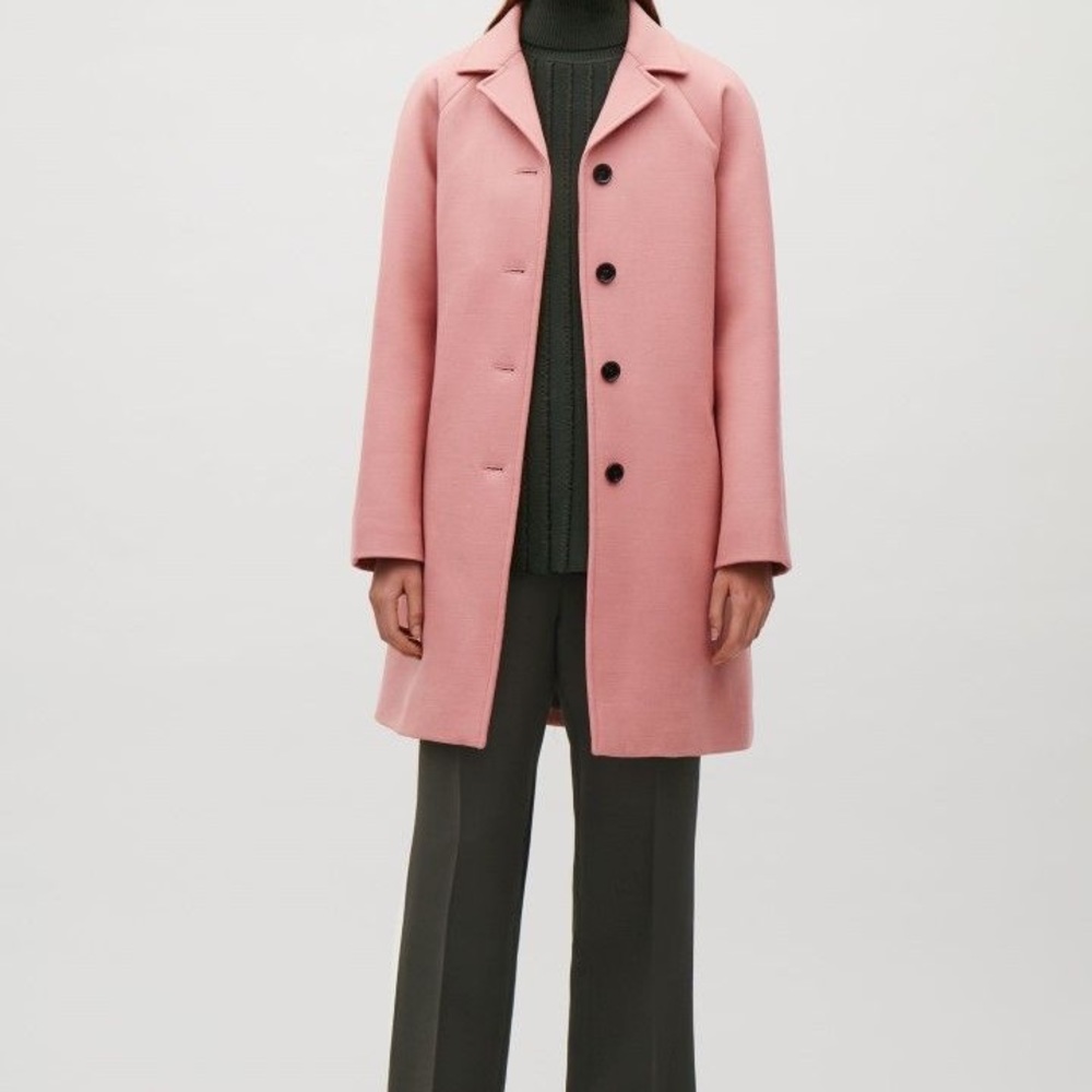 COS pink wool car coat